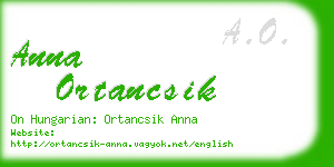 anna ortancsik business card